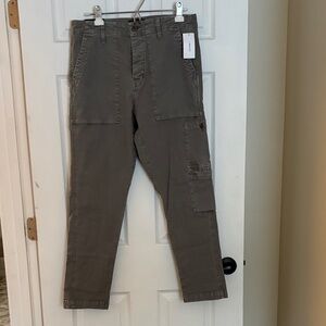 J Brand Olive Cargo Pants with button fly NWT